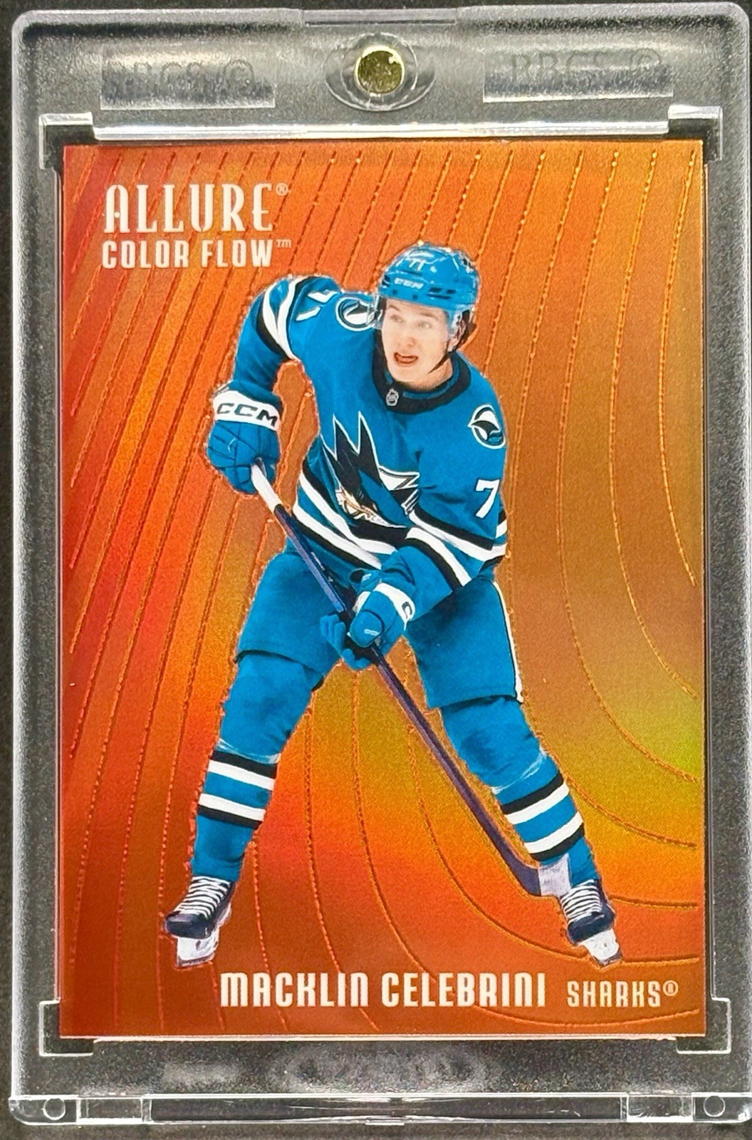 Macklin Celebrini RARE RED ORANGE REFRACTOR INVESTMENT CARD SHARKS MINT