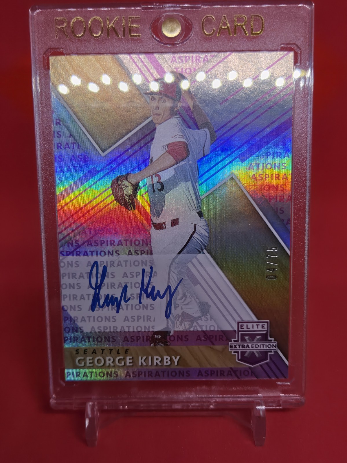 2019 Panini Elite Extra Edition George Kirby #20 Aspirations Purple RC Auto /75