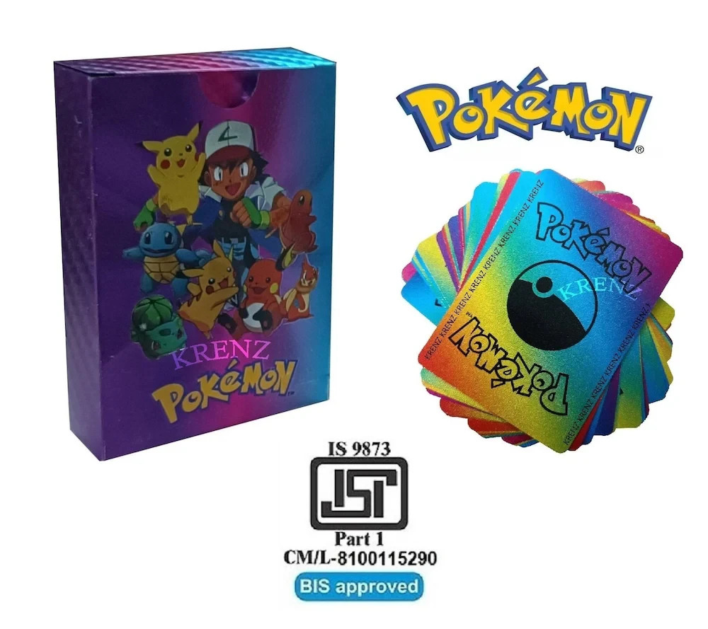 TRADING POKEMON RAINBOW COLORFUL CARDS,KIDS GIFTS,BIRTHDAY GIFTS,55 CARDS