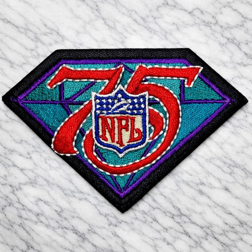 NFL 75 YEARS LOGO EMBROIDERED IRON ON PATCH 3.5″X2.5″ FREE SHIPPING & TRACKING
