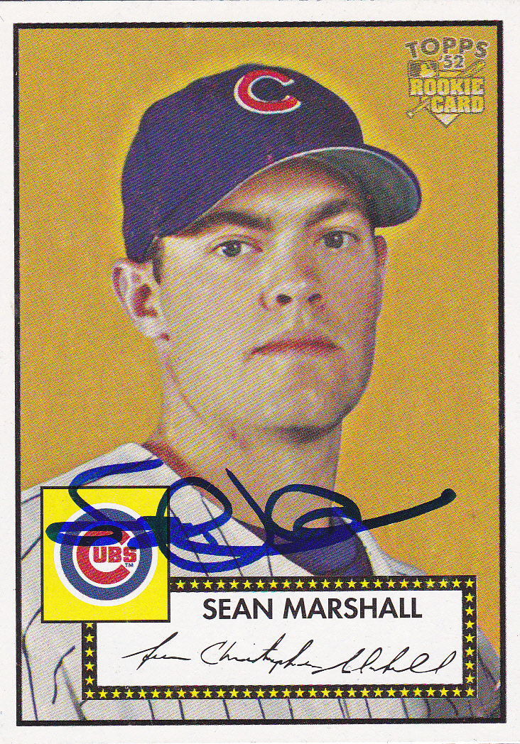 SEAN MARSHALL CHICAGO CUBS SIGNED TOPPS 52 ROOKIE BASEBALL CARD CINCINNATI REDS