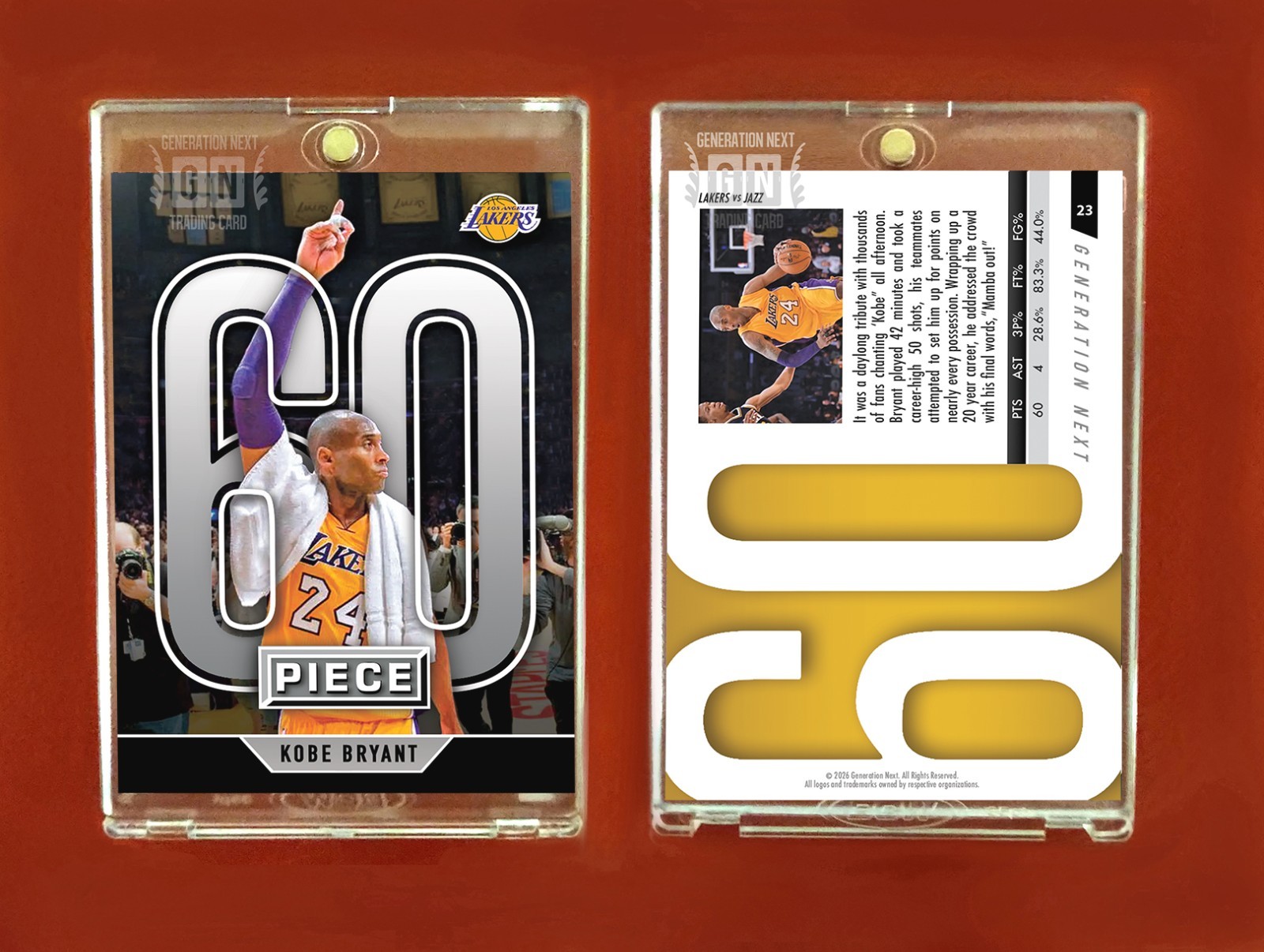 Kobe Bryant / 60 Piece / LA Lakers / Generation Next