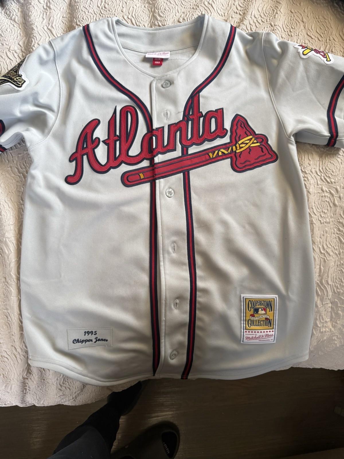 Chipper Jones Authentic Mitchell Ness 1999 Atlanta Braves Jersey Size 40M