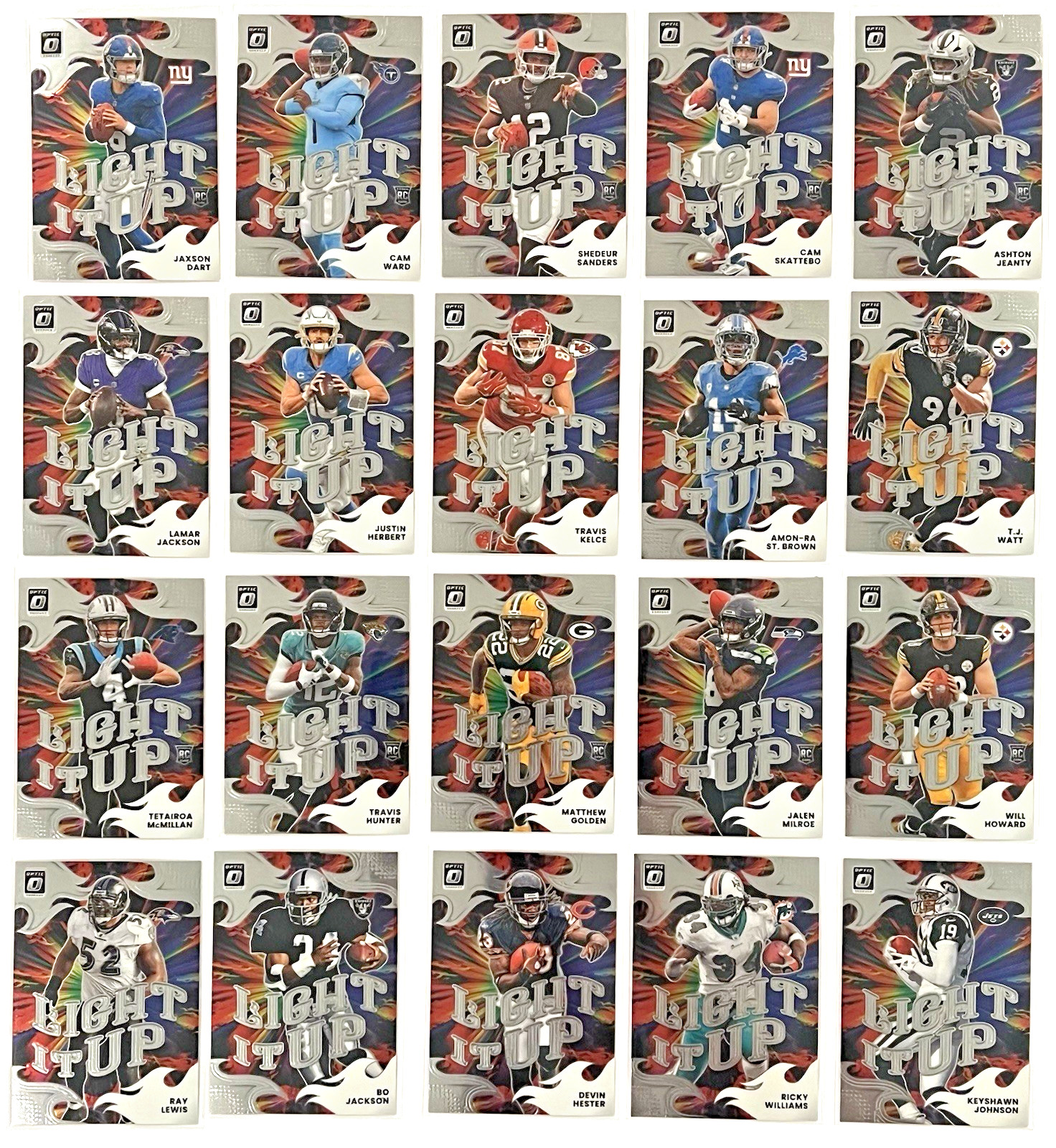 2025 Donruss Optic Light It Up Complete 20 Card Insert Set Dart Ward Lamar