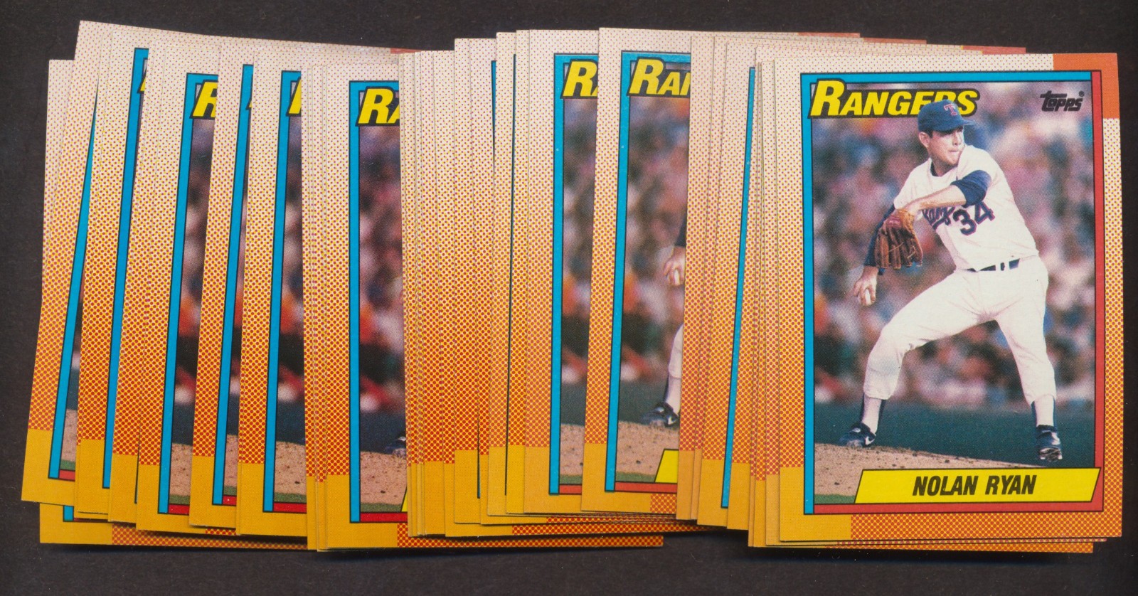 Lot of 100 – 1990 Topps # 1 NOLAN RYAN Texas Rangers