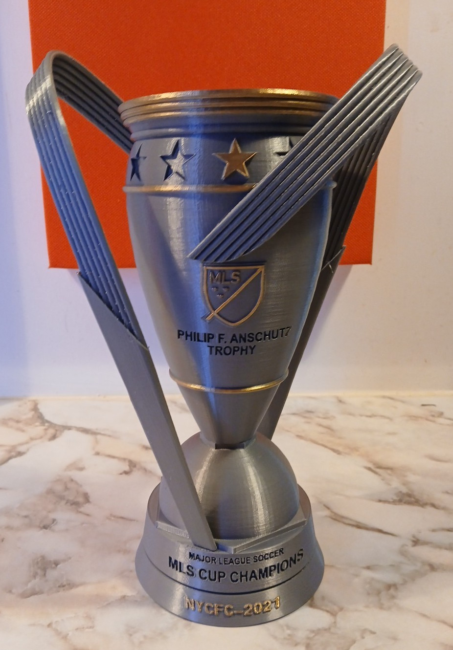 NYCFC-2021-MLS PHILIP A. ANSCHUTZ trophy, Large 11-1/2 inches tall(2025)
