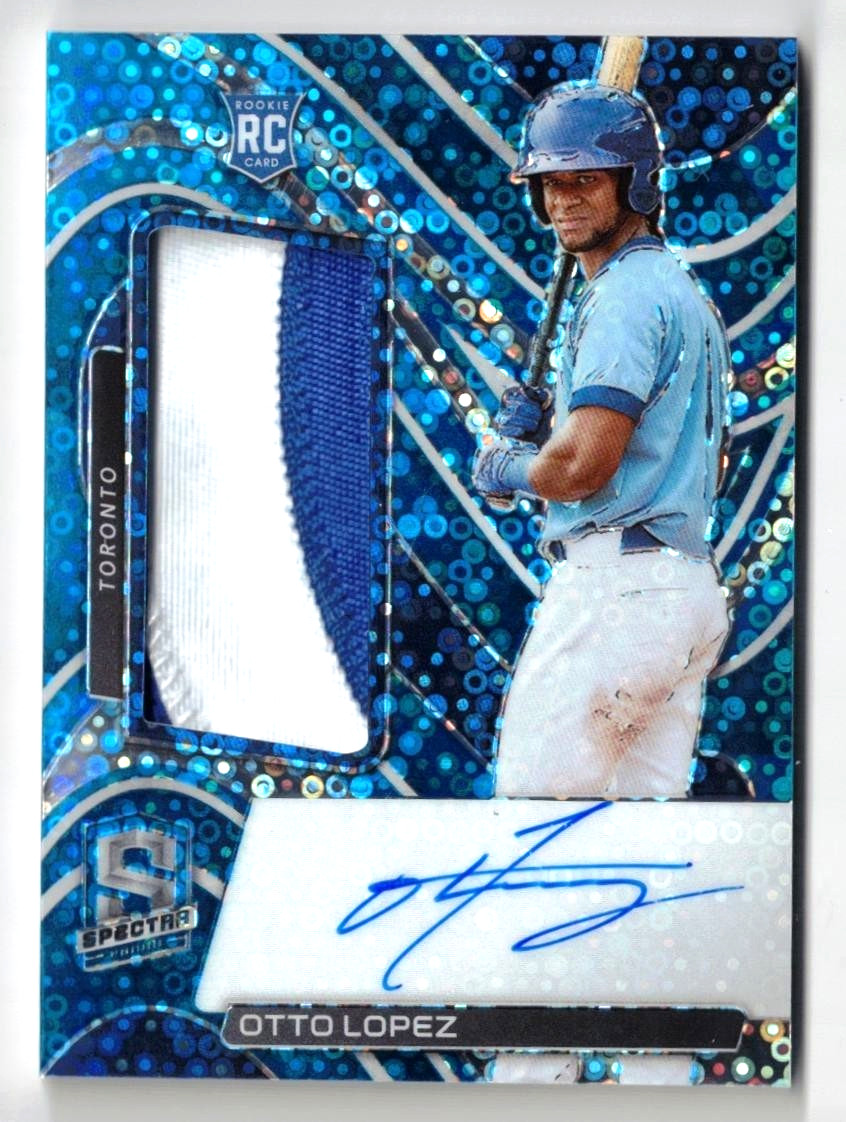 2022 Panini Spectra BLUE Disco RC PATCH AUTO Otto Lopez RPA Rookie Autograph /99