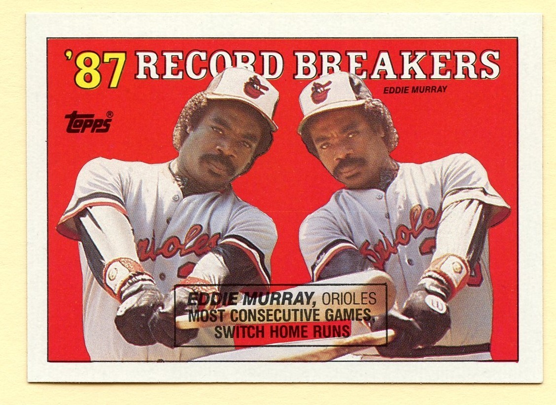 1988 Topps Eddie Murray ’87 Record Breakers black box ERROR card #4 Orioles HOF