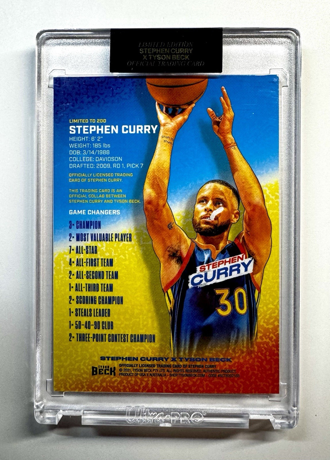 2021 Tyson Beck x Stephen Curry ICON Game Changer Limited To 200 Sealed