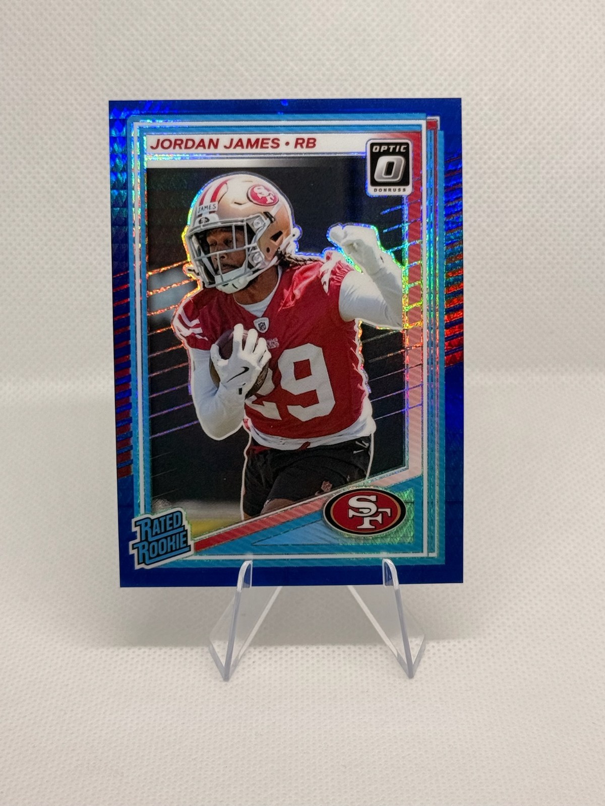2025 Panini Donruss Optic Jordan James Blue Prizm 278