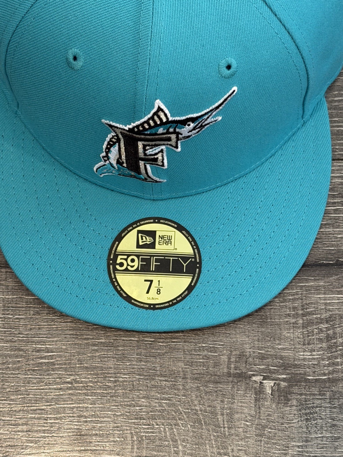Florida Marlins MLB New Era Authentic Teal Fitted 59Fifty Baseball Hat New NWT