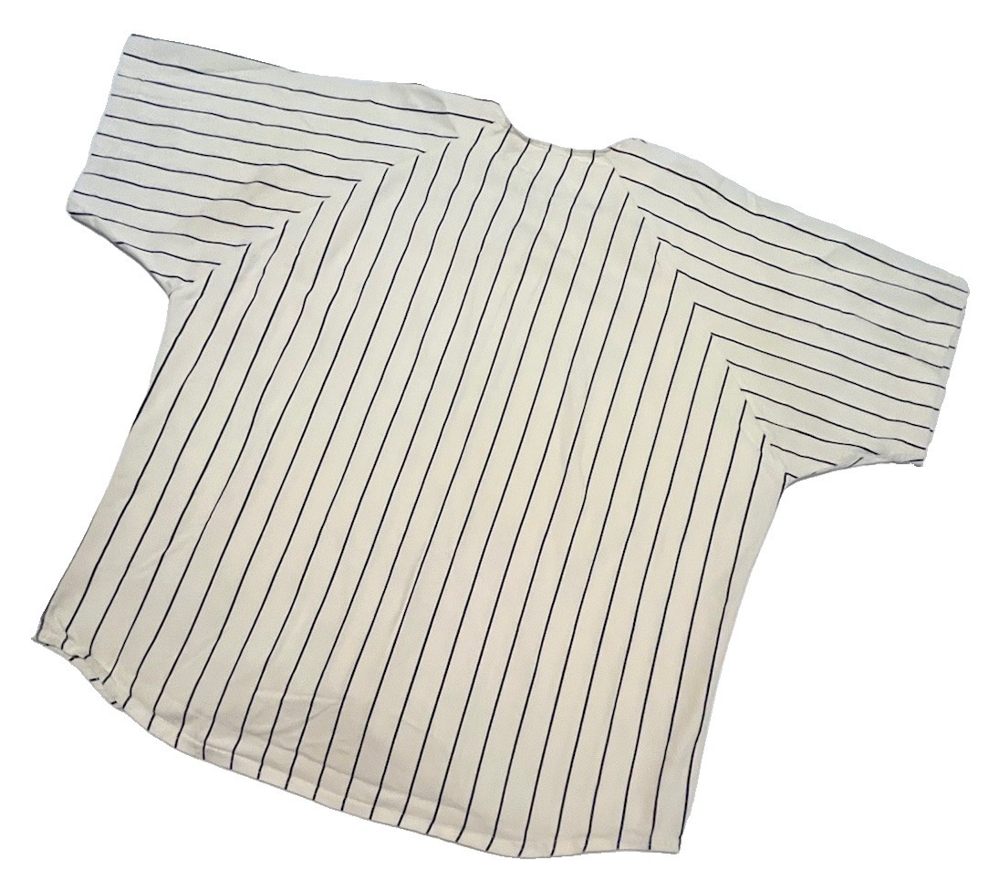 Russell Athletic Vintage 90s MLB Baseball Jersey USA Pin Stripe Blank Large