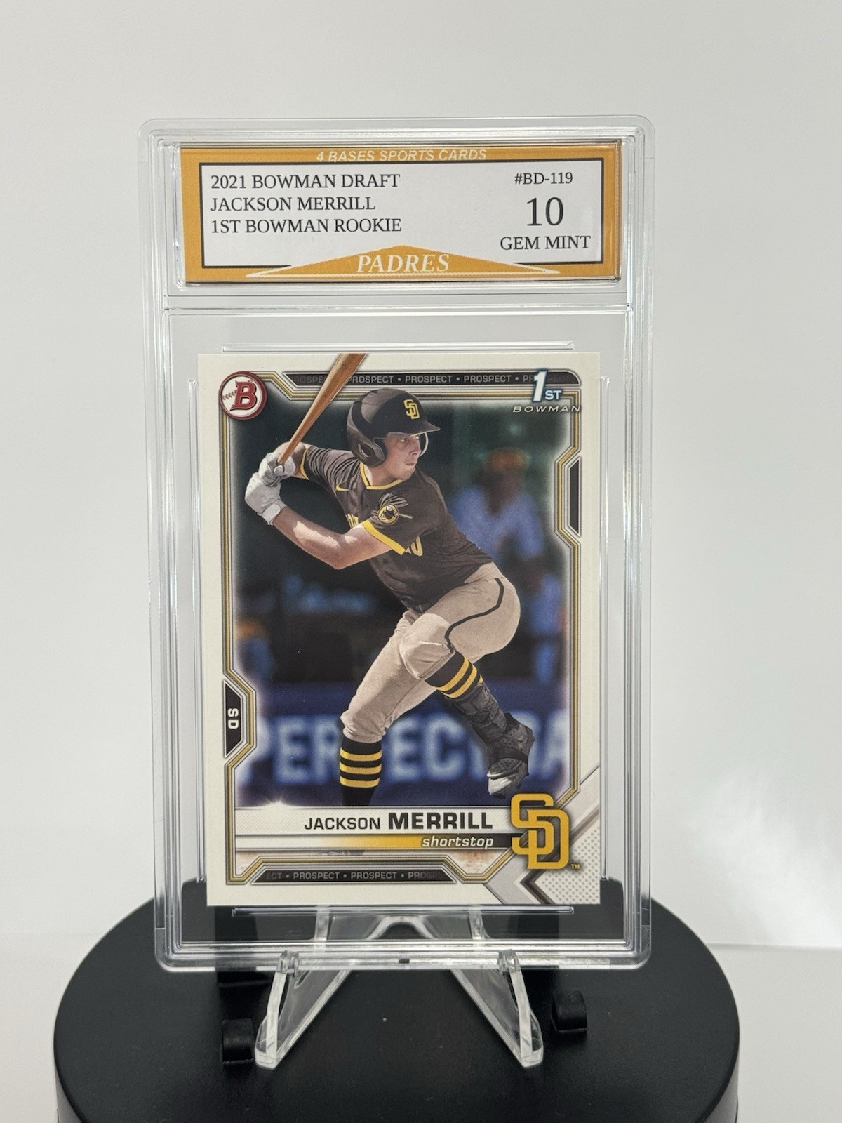 2021 Bowman Jackson Merrill 1st Bowman Rookie Card #BD-119 Gem Mint 10