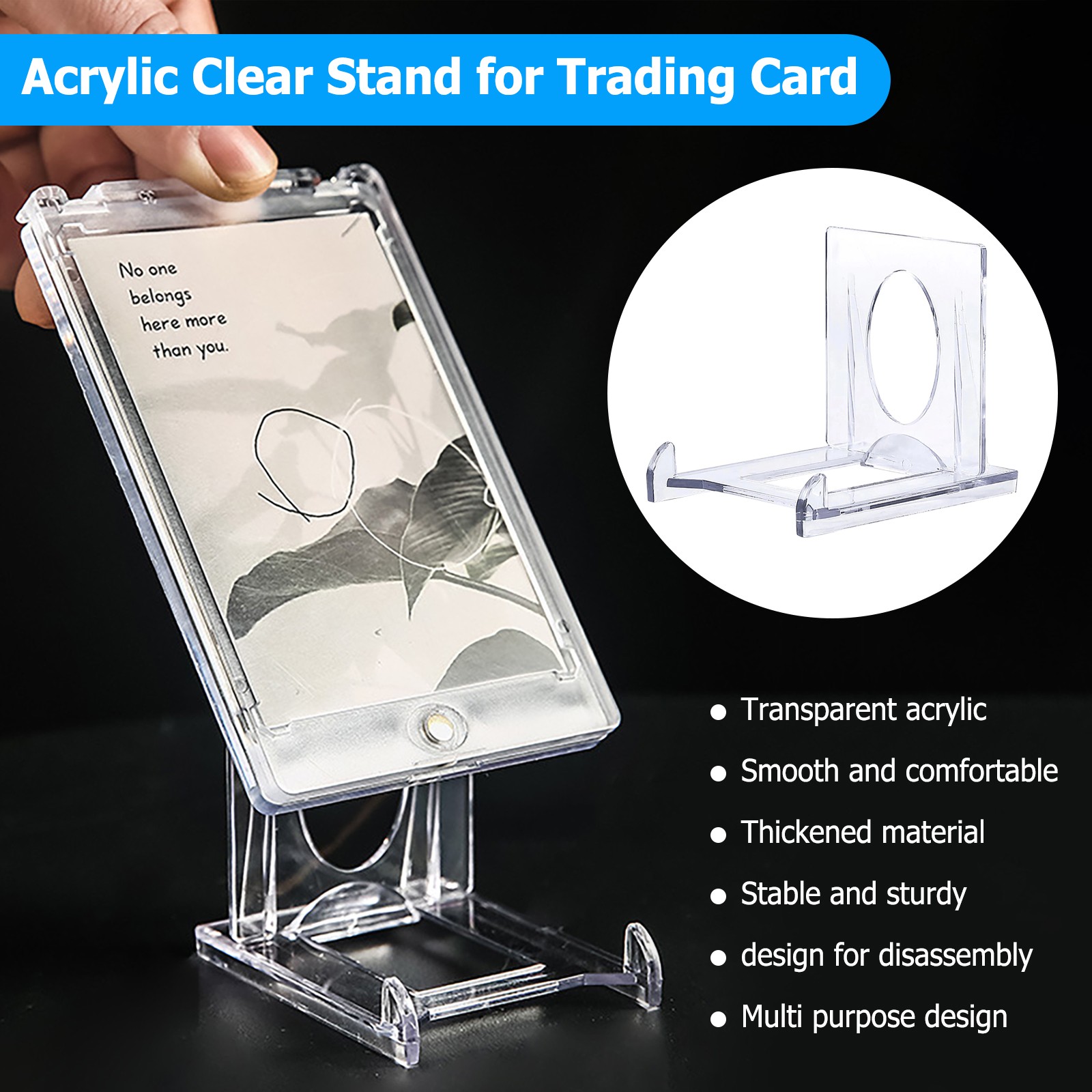5-20x Mini Clear Adjustable Acrylic Easel Display Stand Holder For Trading Card
