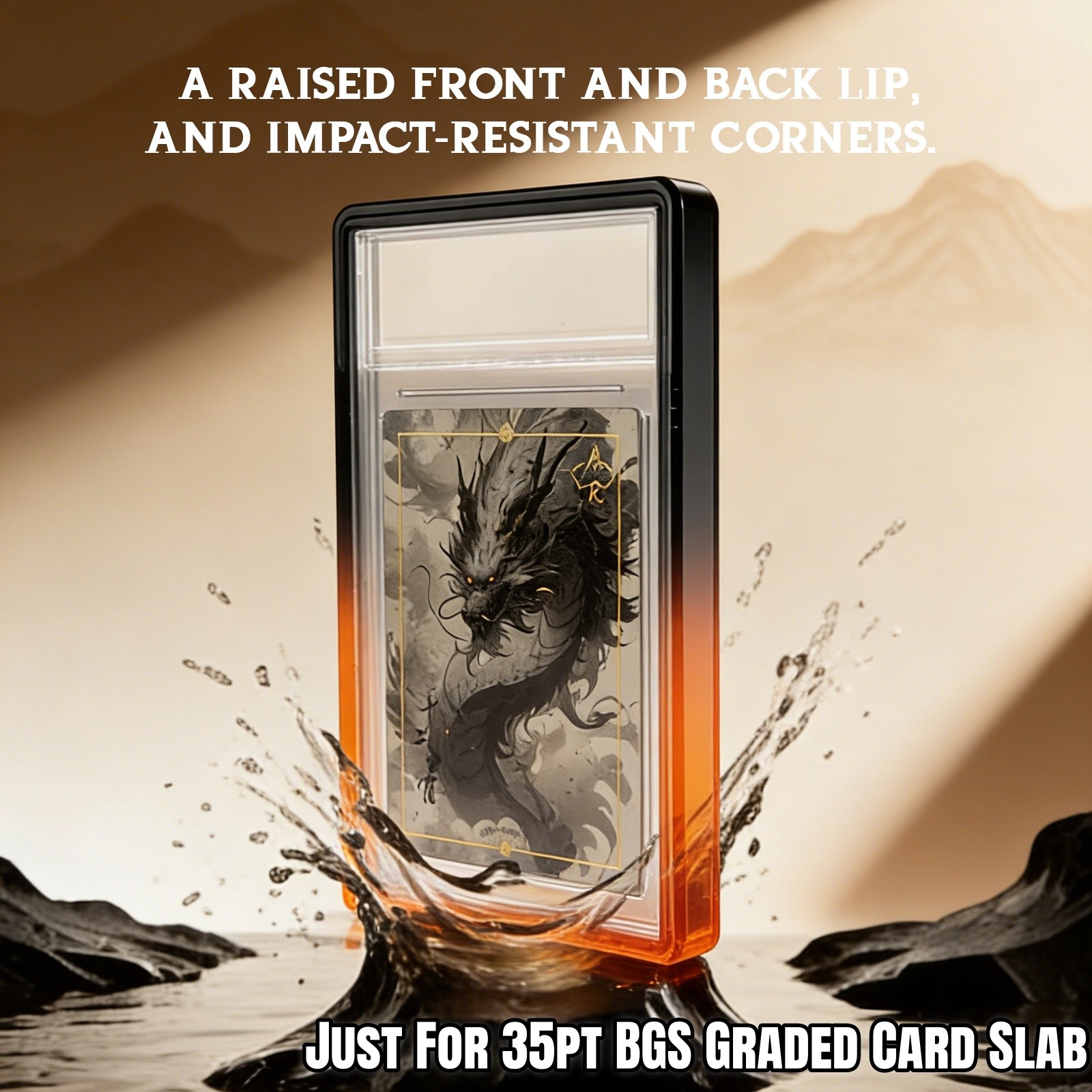 For BGS Slab 35pt Bumper Guard Gradient TPU Bumper PC Protector Graded Card Case