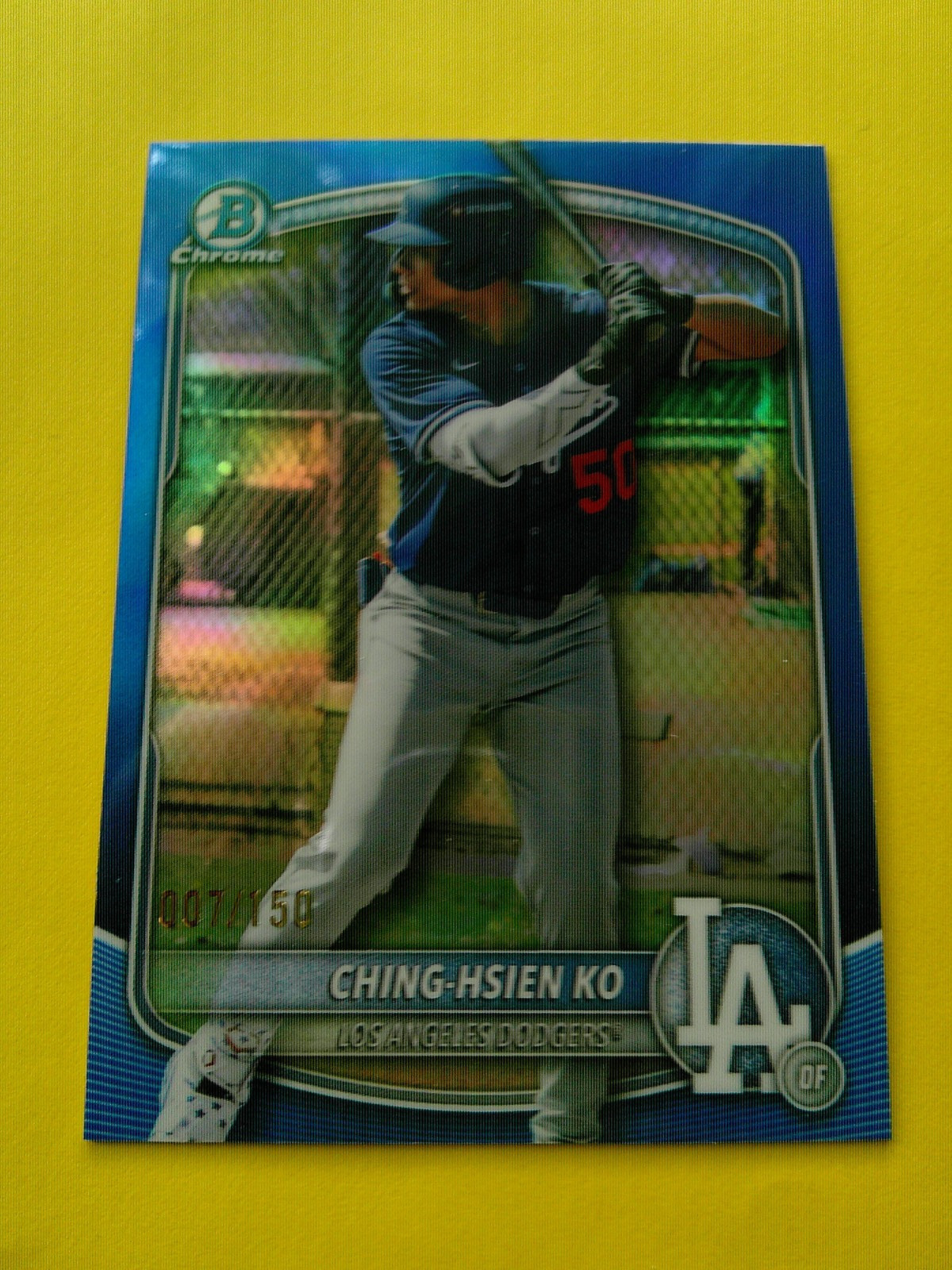 Dodgers – Ching-Hsien Ko #BDC-165 _ 2025 Bowman Draft Chrome 007/150 w/Free Ship