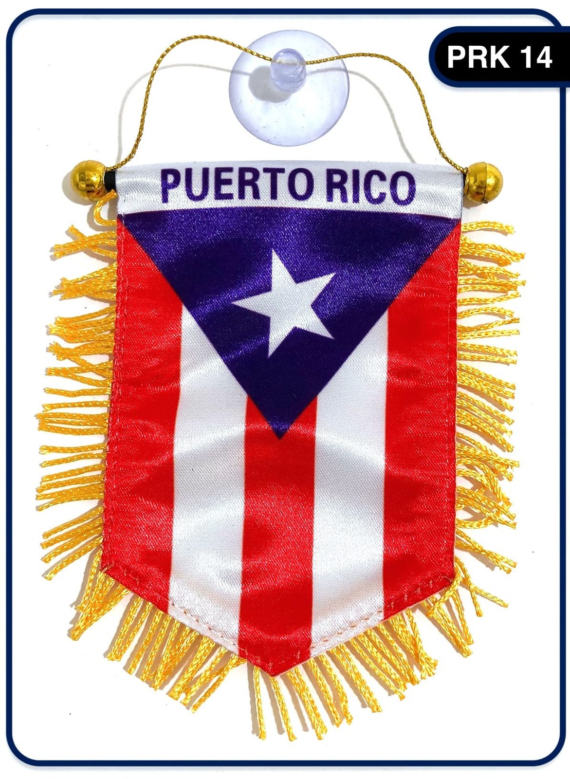 Puerto Rico Car Flag Polyester Rearview Mirror Banner Boricua Pride 6x4in