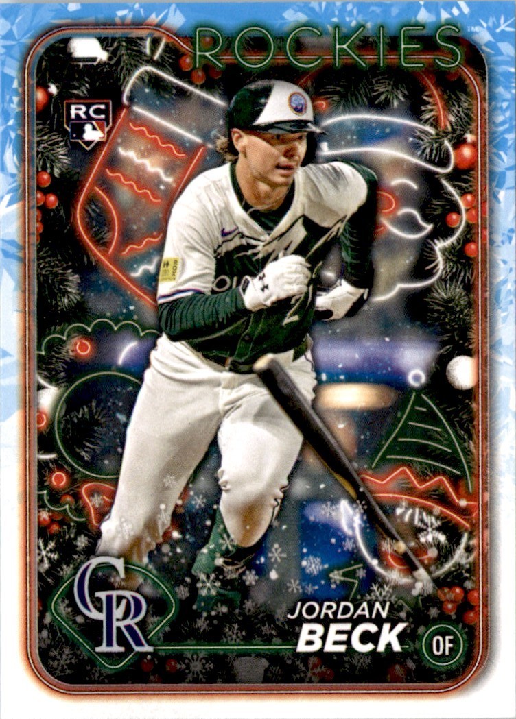 2024 Topps Holiday Blue Jordan Beck RC Colorado Rockies #H64 Parallel