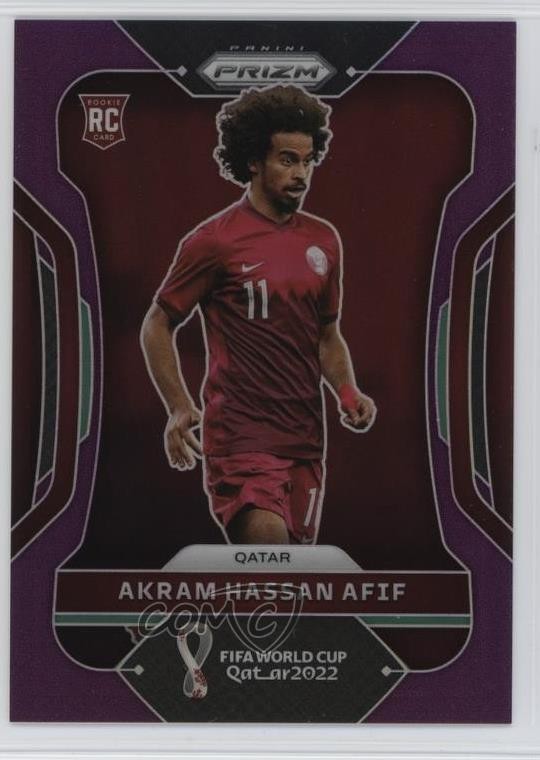 2022 Panini Prizm World Cup Qatar Purple /199 Akram Afif Hassan #186 0m5n