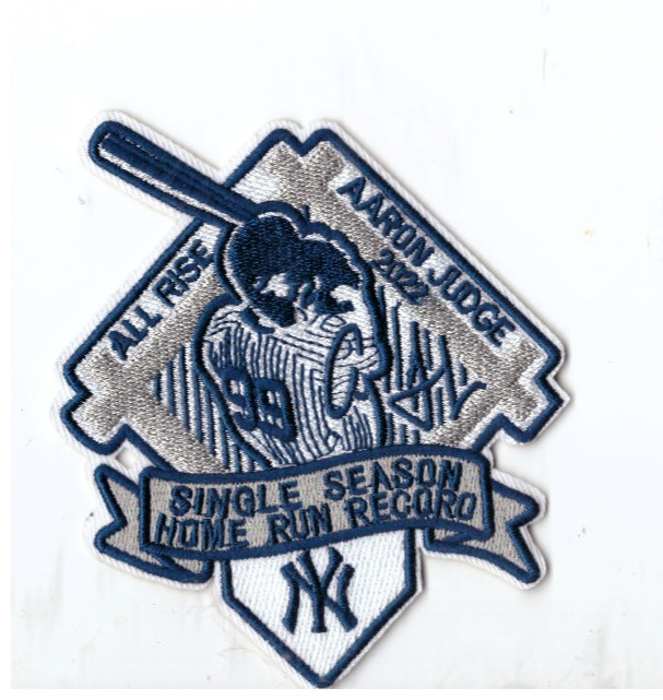 NEW 3 7/8 x 4 1/4″ Aaron judge All Rise HR Record IRON ON PATCH FREE SHIP