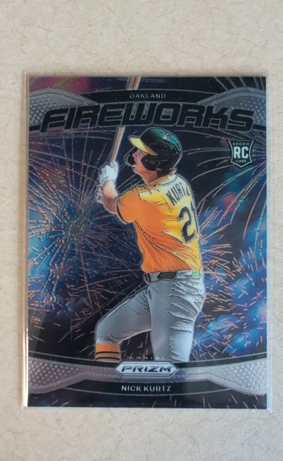 2025 Panini Prizm Baseball Fireworks Nick Kurtz #23 (RC) Athletics