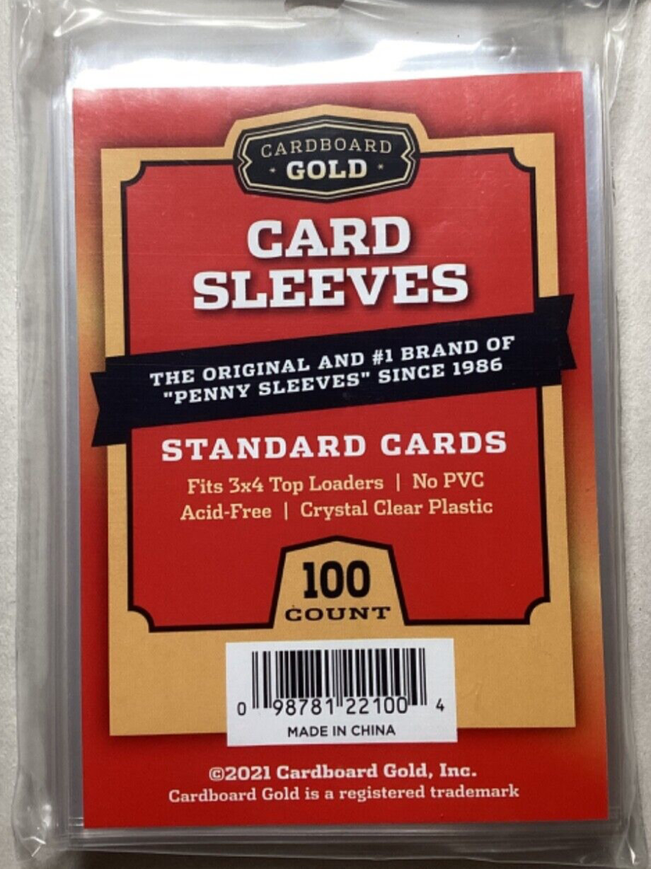 1 Pack 100 Cardboard Gold Standard Card Soft Penny Sleeves with tracking!