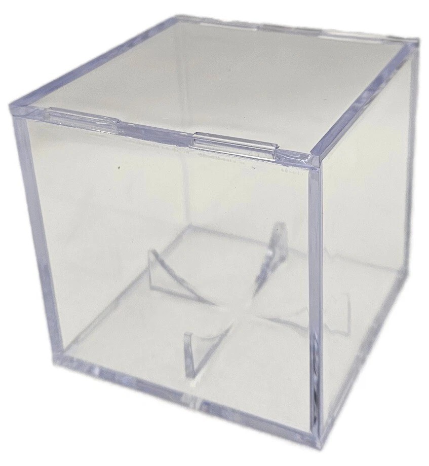 CSP Square Baseball Holder 2-Piece Cube Ball Display Case with Built In Cradle