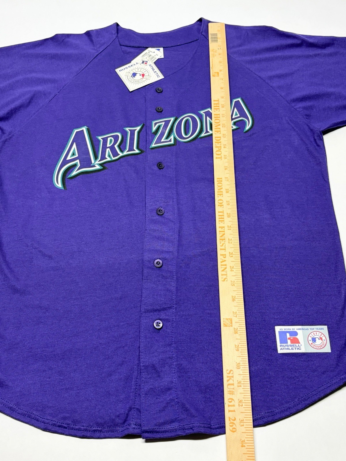 VTG Arizona Diamondbacks Purple Button Baseball Jersey XL Throwback USA Read*