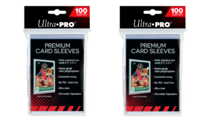 (200) Ultra PRO Premium Penny Card Sleeves for Standard Cards 2 Packs of 100