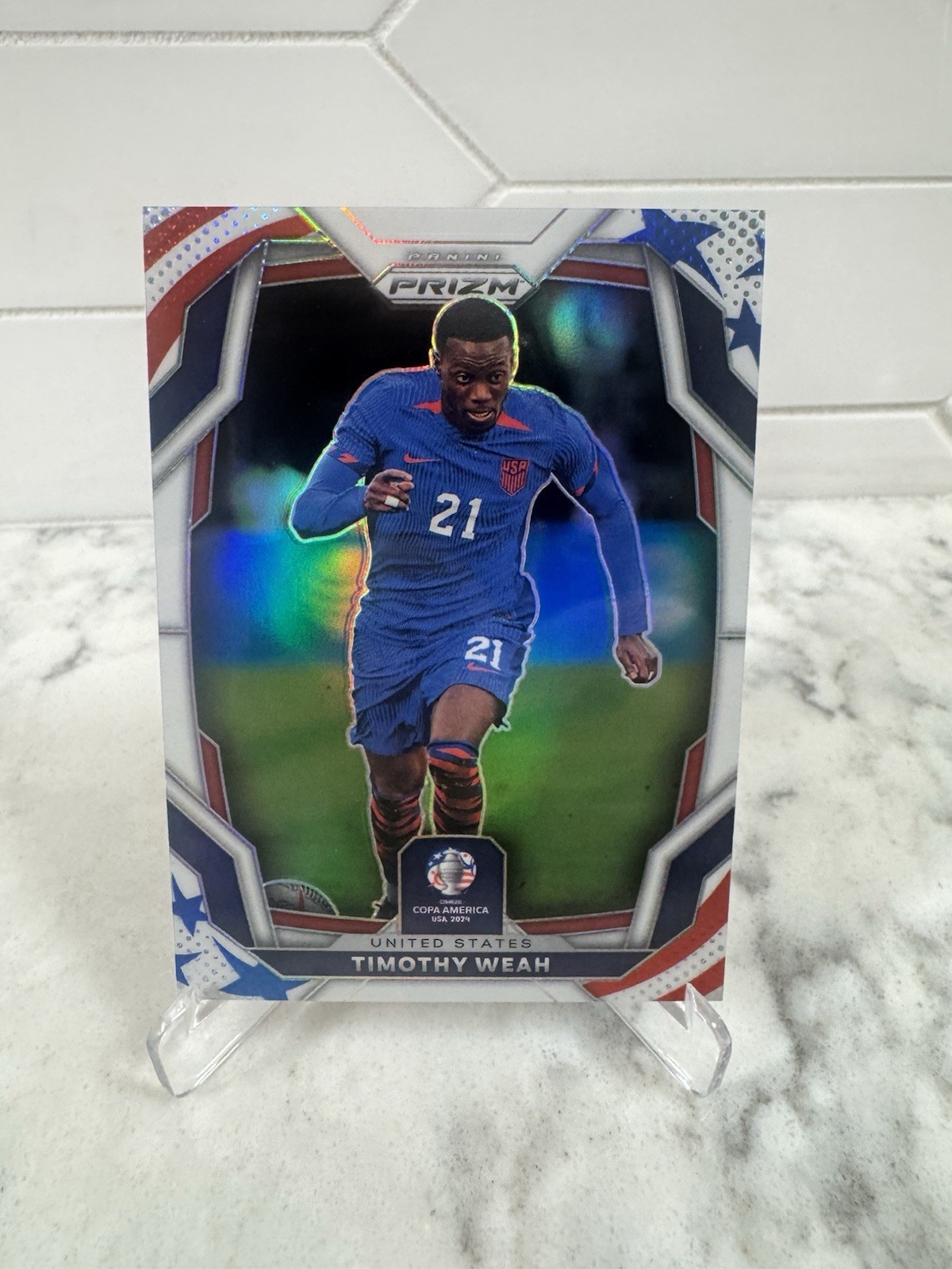 2024 Panini Prizm Copa America Timothy Tim Weah Stars and Stripes USA