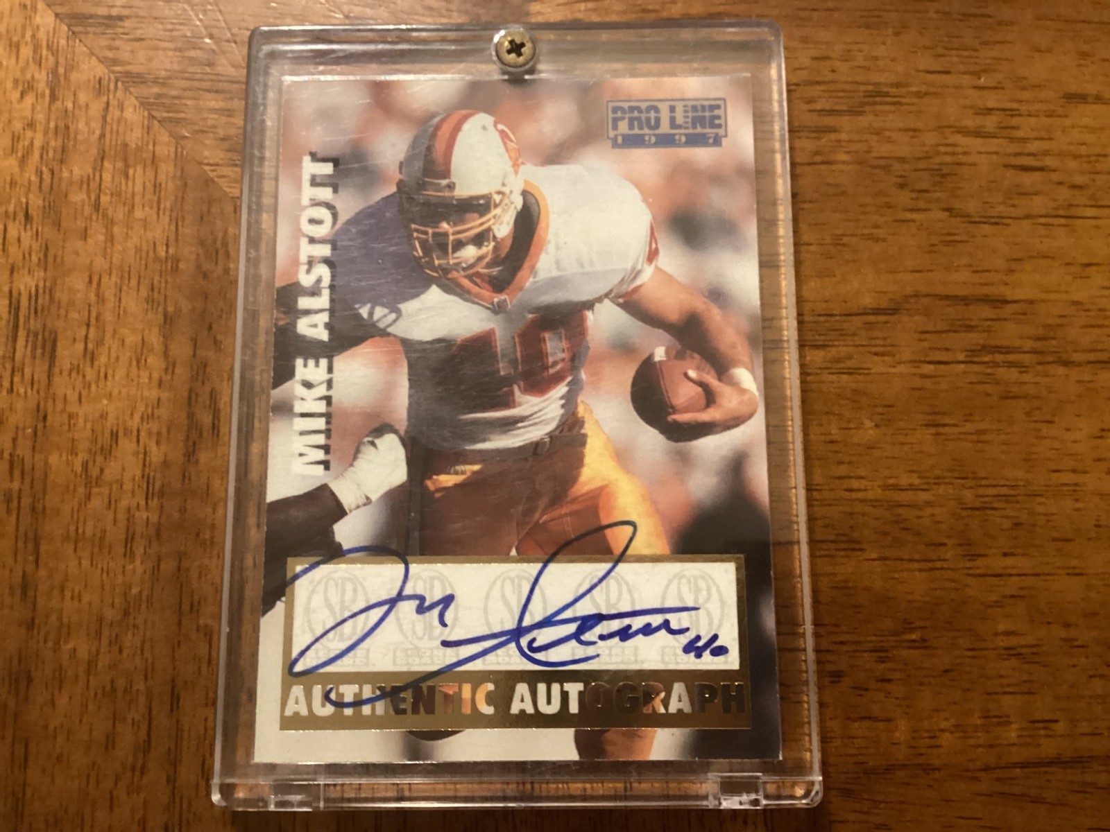1997 Pro Line Score Board Mike Alstott Autograph Tampa Bay Buccaneers