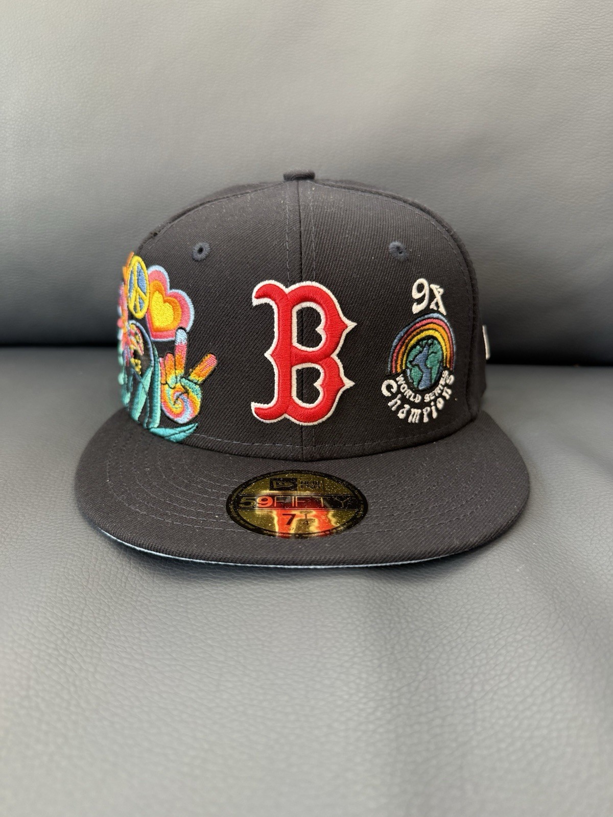 Boston Red Sox New Era Groovy Patches MLB Fitted Cap Hat Size 7 1/4
