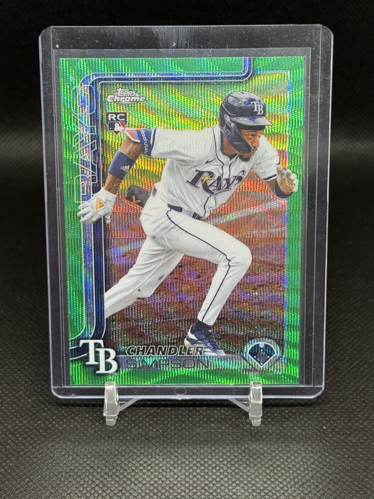 2025 Topps Chrome Update Chandler Simpson Rookie /99 Green Wave #USC179 Rays