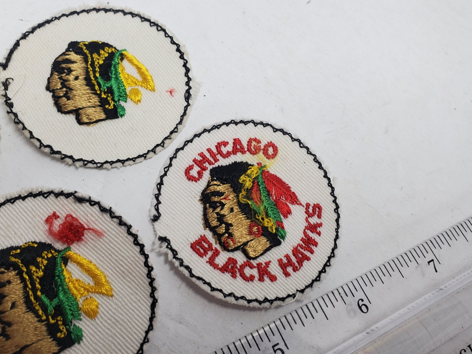 5x Chicago BLACKHAWKS Patch 1970’s 2″ Inch NHL Hockey Vintage Unfinished LotA