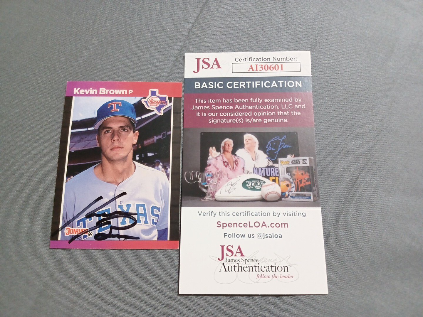 KEVIN BROWN 1989 Donruss # 613 autographed signed card 89 RANGERS JSA ROOKIE RC