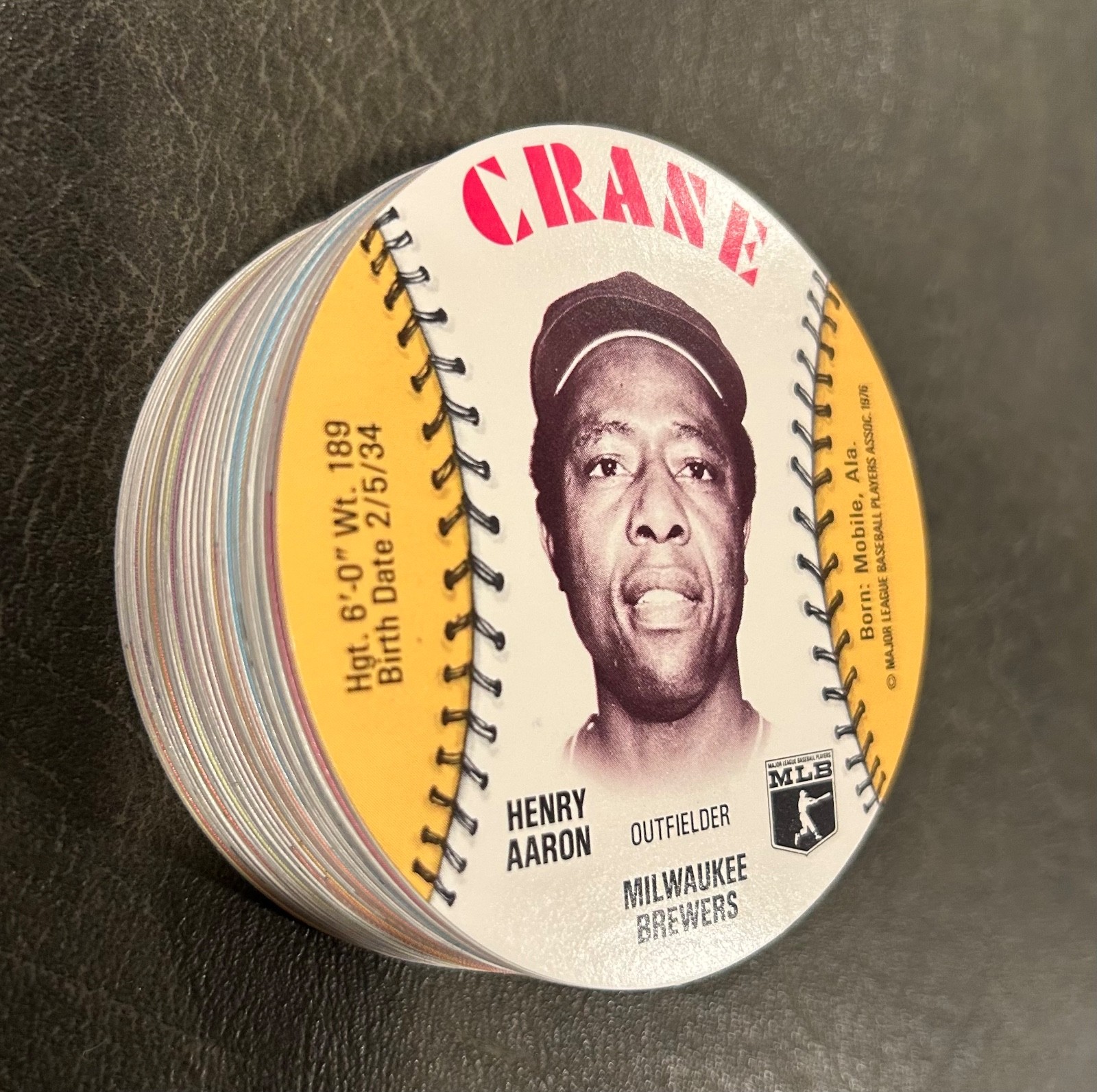 1976 Crane Baseball Disc Complete 70 Card Set NR MT+ Hank Aaron