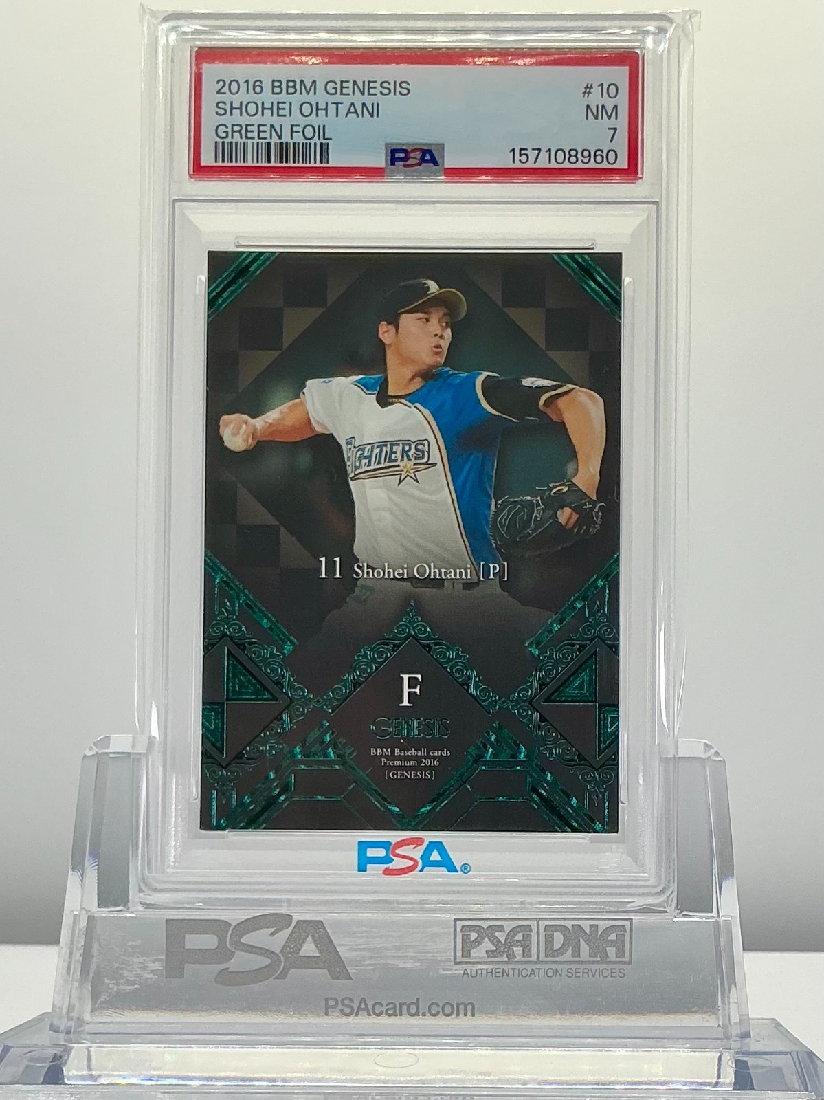 SHOHEI OHTANI 2016BBM GENESIS PITCHING GREEN FOIL(/120) #10 PSSA7! POP4! (RC)