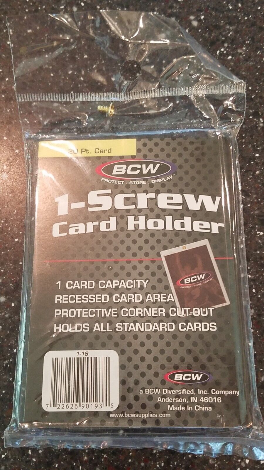 (5) Card Holders Trading Baseball Card Holder Case One Screw 20 Point BCW