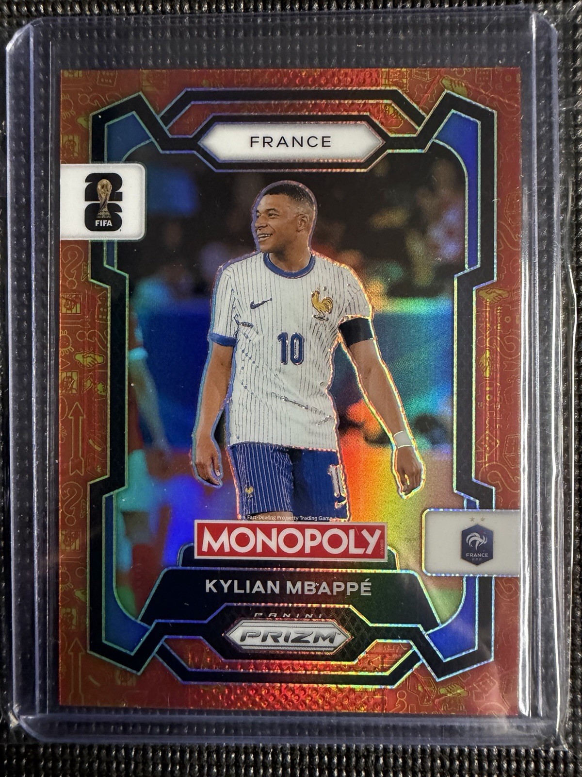 2026 Panini Prizm Monopoly FIFA World Cup Kylian Mbappe #7 Orange/Gold -France