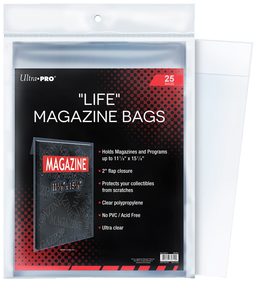 25 Ultra Pro Life Magazine Size Bags New 11-1/8 x 15-1/8 Lobby Card Storage