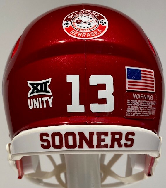 OKLAHOMA SOONERS 2021 NEBRASKA MINI HELMET CALEB WILLIAMS OR ANY PLAYER #
