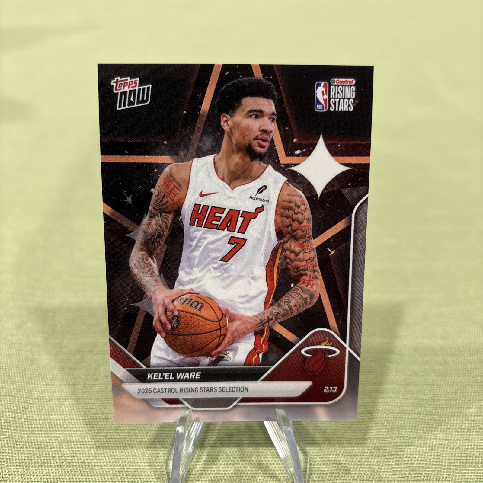 2026 Topps Now NBA Kel’el Ware Basketball Rising Stars #RS8 Miami Heat