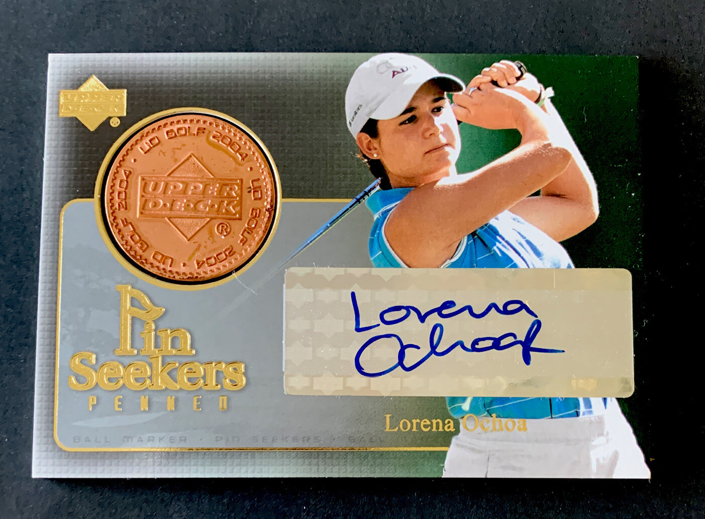 Lorena Ochoa 2004 Pinseekers Bronze Ball Marker Signed Arizona Wildcats Golf