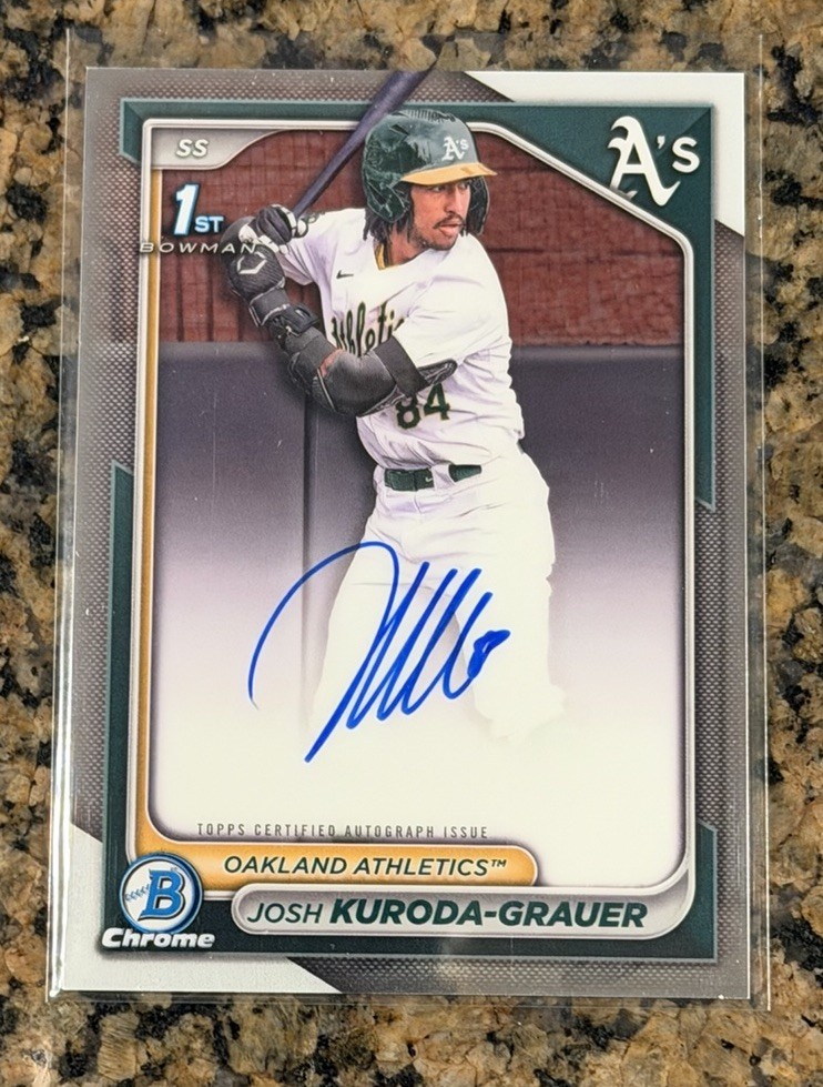 Josh Kuroda-Grauer 2024 Bowman Draft #CPA-JK Chrome Auto Rookie 1st RC