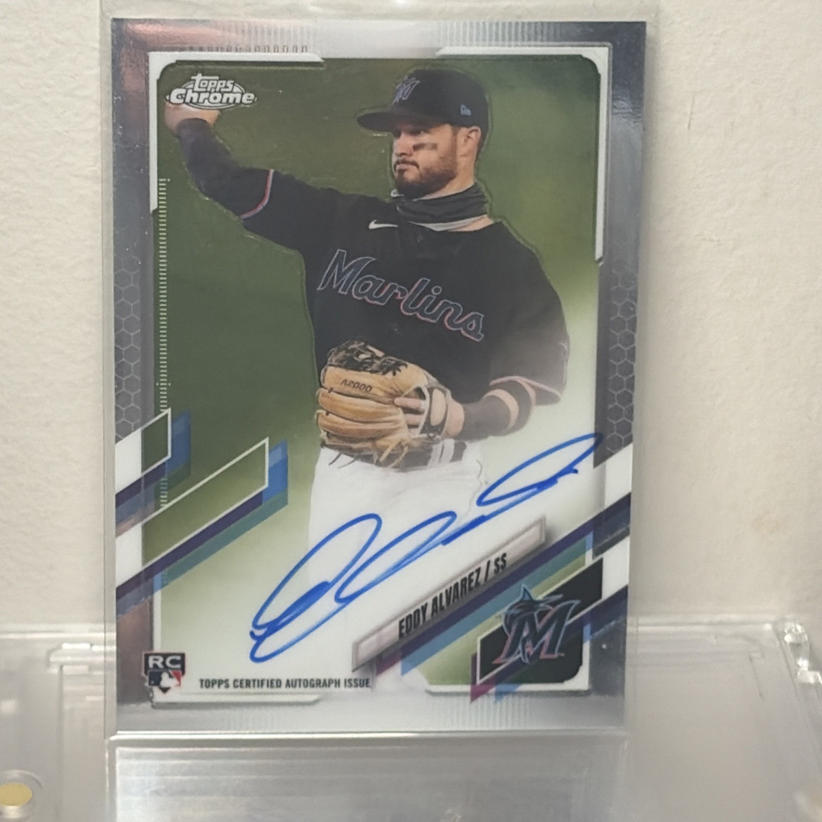 Eddy Alvarez – 2021 Topps Chrome #RA-EA Rookie Autographs Auto Marlins