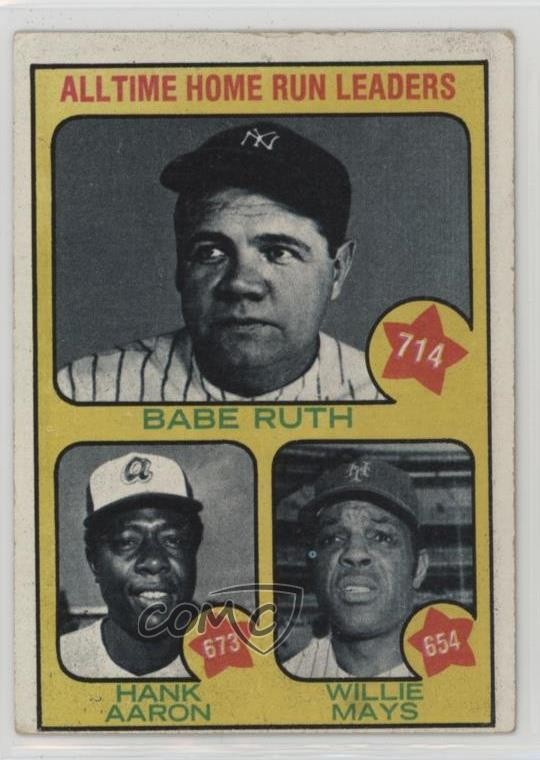1973 Topps All-Time Leaders Willie Mays Hank Aaron Babe Ruth #1 HOF 0mf7