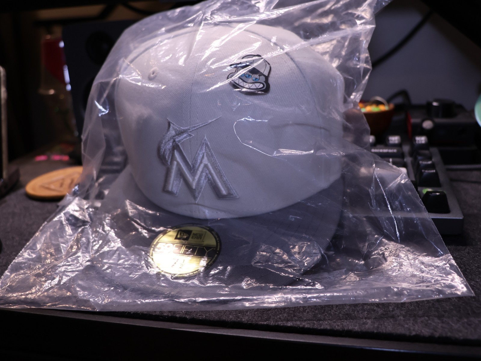 New Era Miami Marlins Grey Outer Space 7 1/2 fitted cap- Brand New