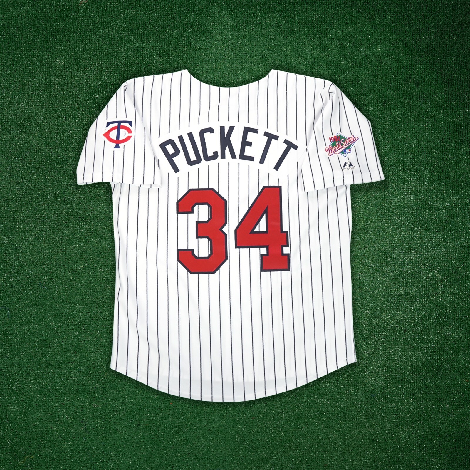 Kirby Puckett 1987 Minnesota Twins World Series Cooperstown Men’s Home Jersey