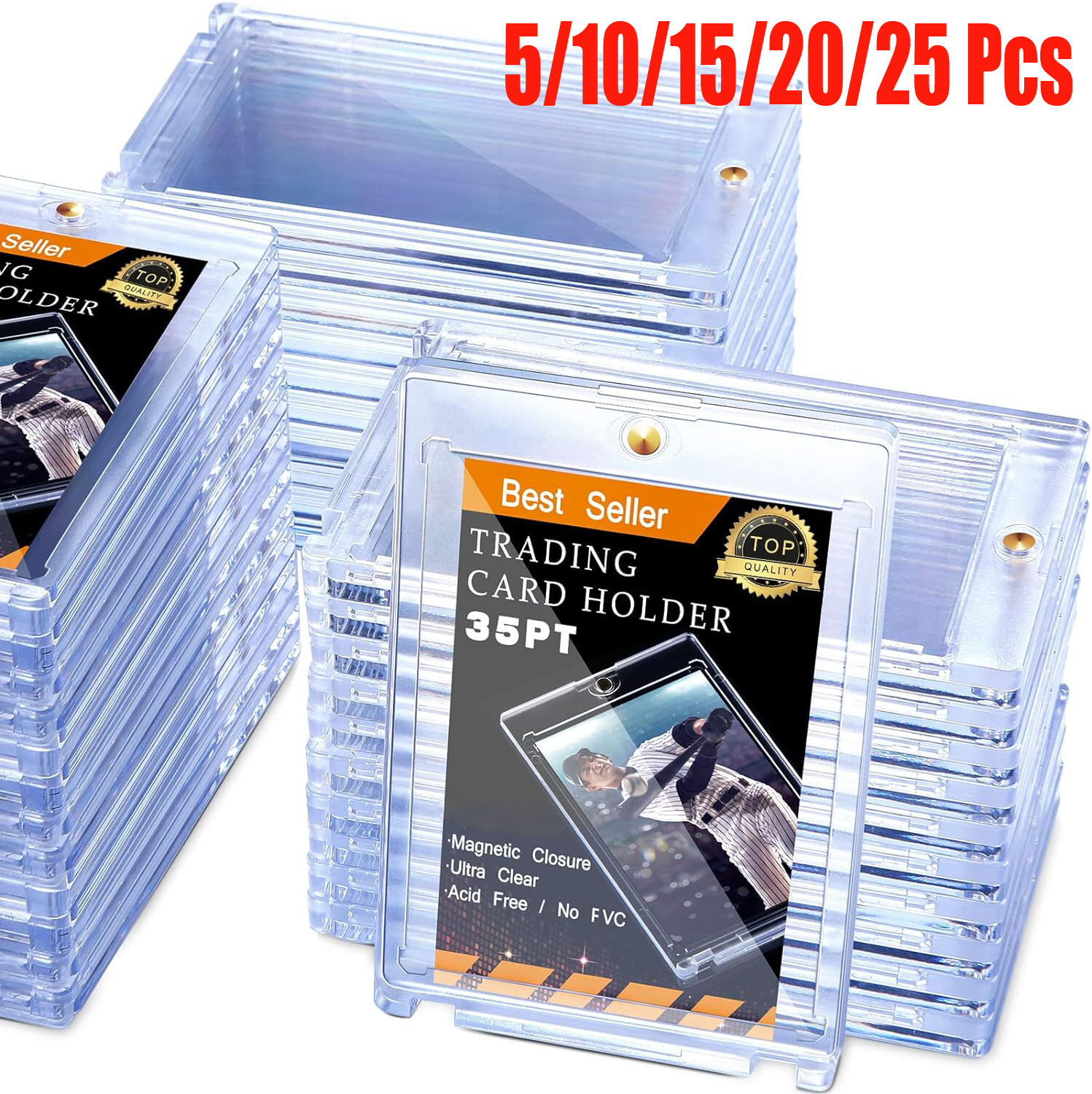 Magnetic Card Holders For Trading Cards 35Pt Hard Baseball Card Case Protectors