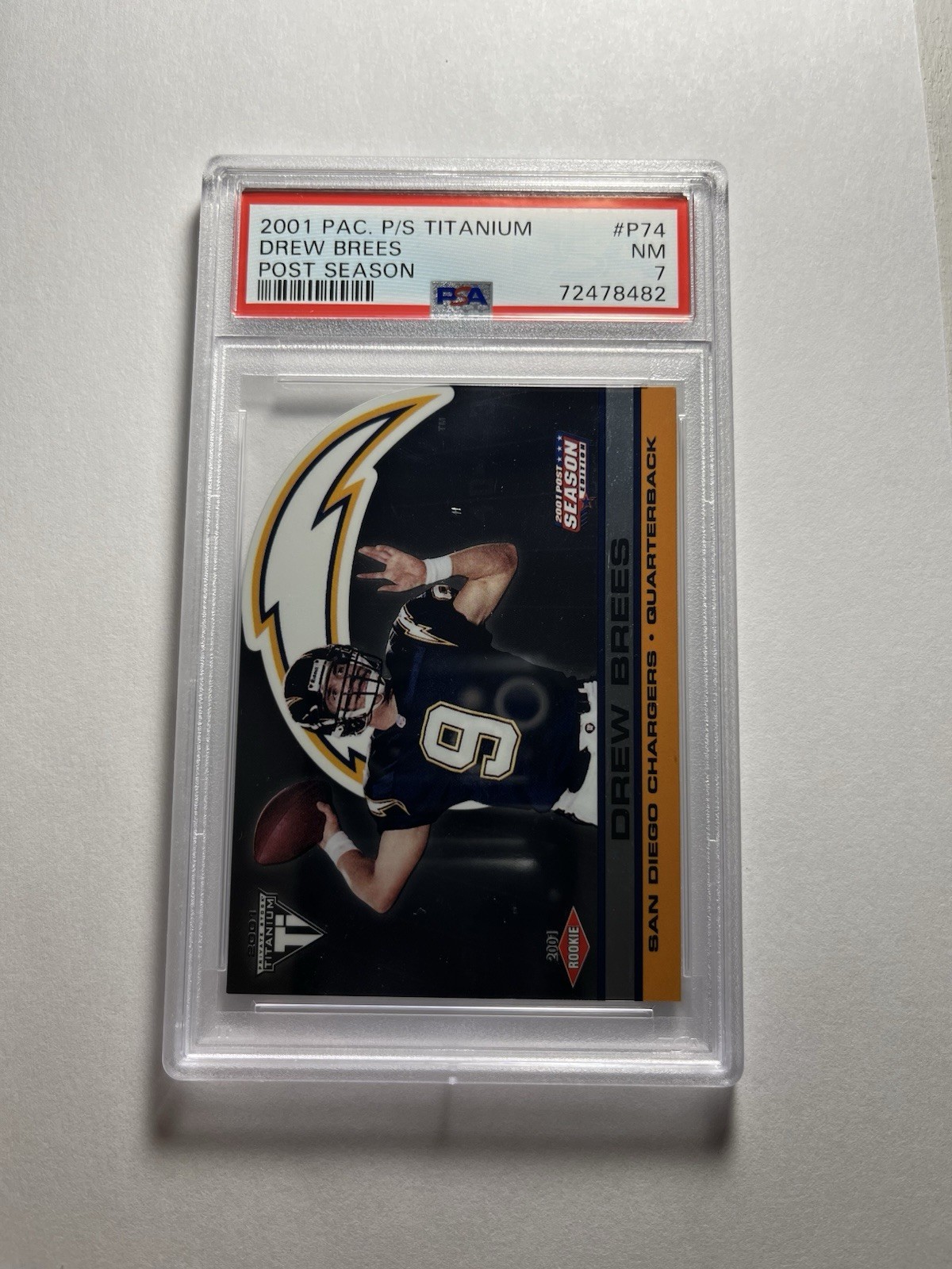 2001 Pacific Drew Brees Rookie /795 Private Stock Titanium RC #P74 Chargers